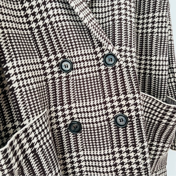 NWOT Zara houndstooth sweater blazer in espresso - Picture 2 of 6